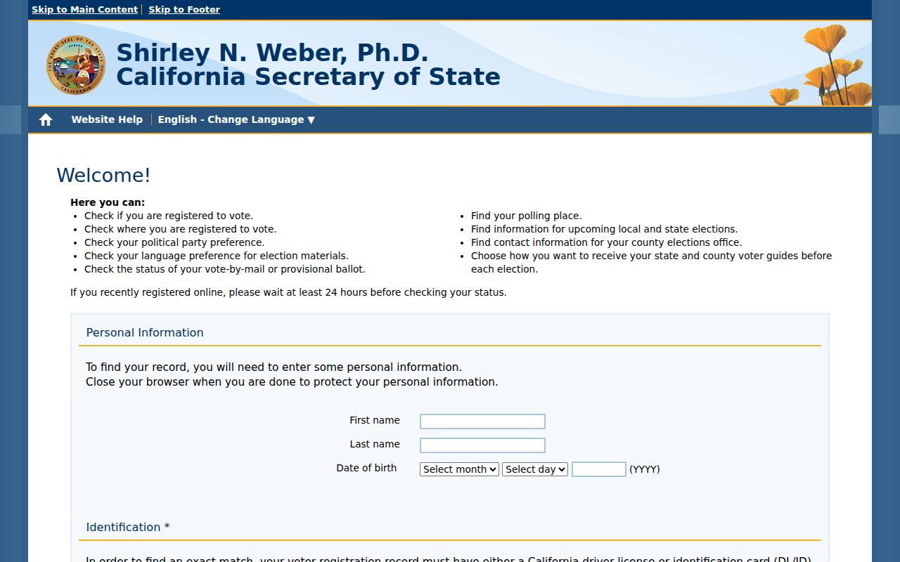Yolo residents directory California voter status lookup