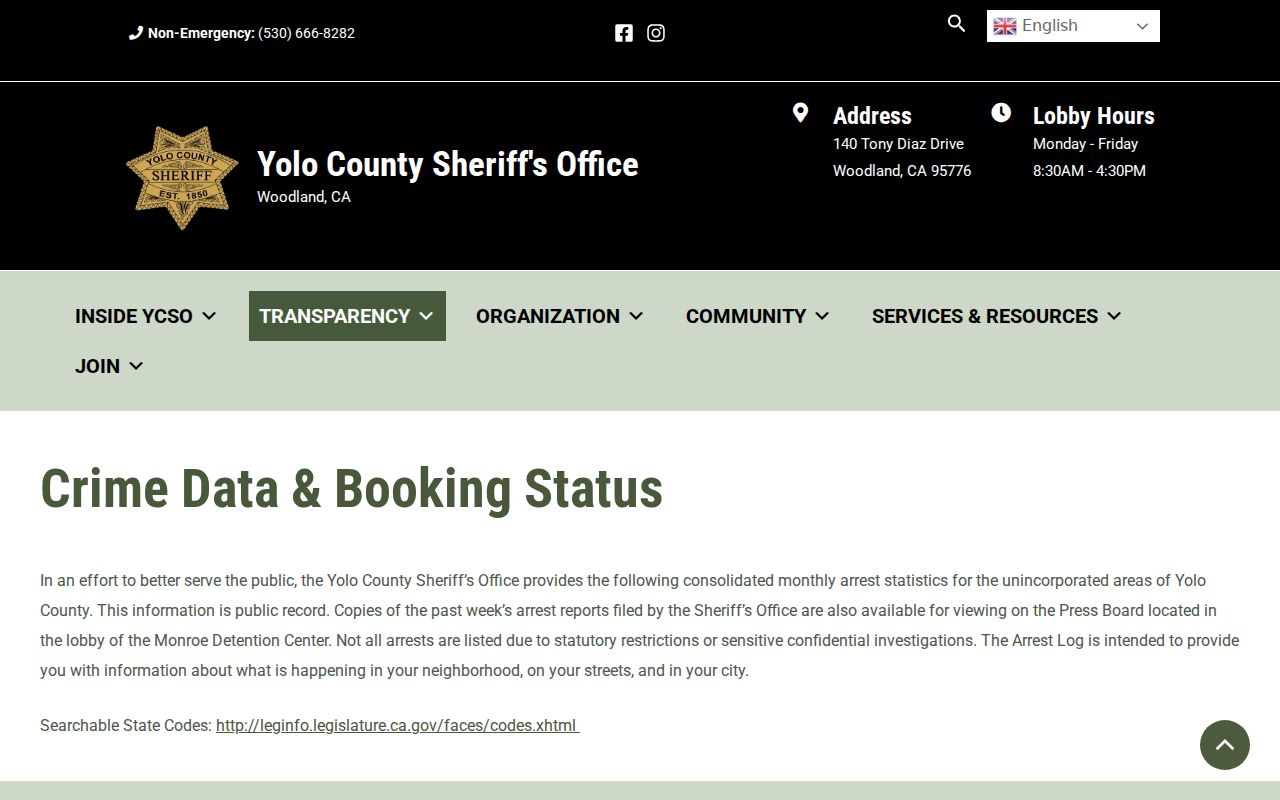 Yolo residents directory county booking status lookup