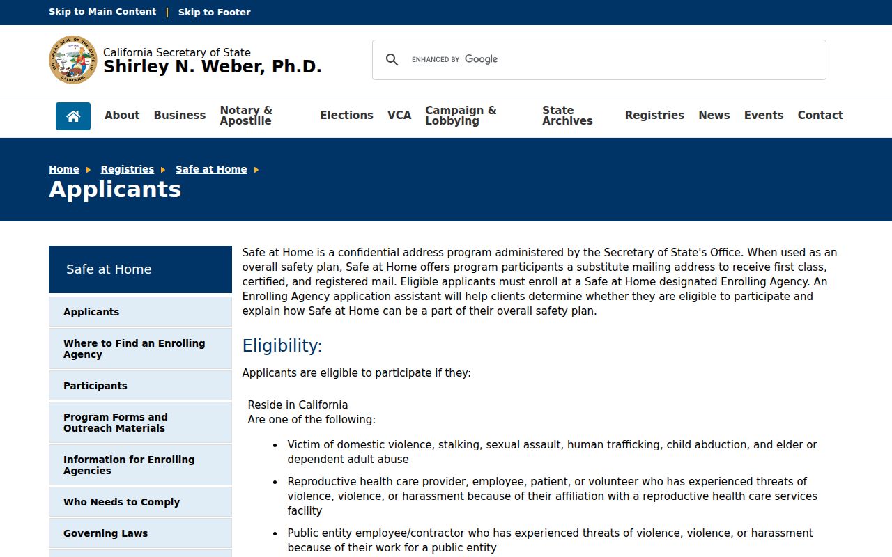 Yolo neighbors Safe at Home address confidentiality guidance