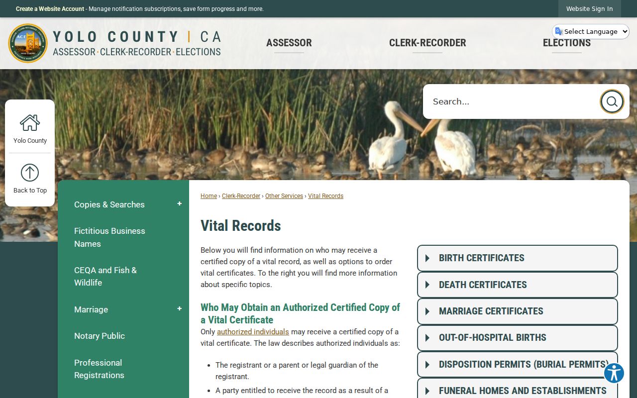 Yolo resident lookup county vital records application