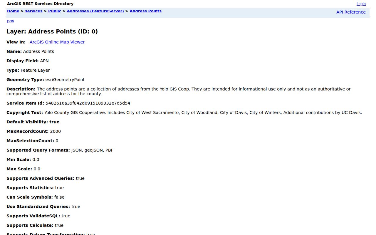 Yolo street directory official address and ZIP fields
